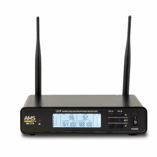 Ams Mu 219 + Mm 219 Sistema Inalámbrico Dual de Mano UHF 620 - 950 MHz [1]