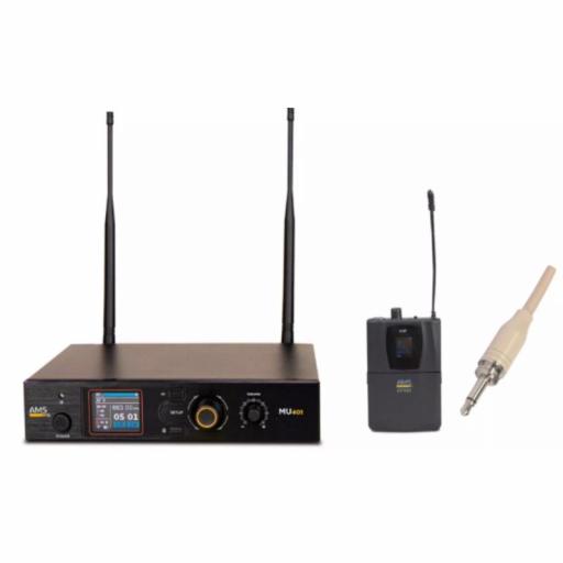 Ams Mu 401 + Lv 401 Sistema Inalámbrico de Petaca UHF 620-681MHz [1]