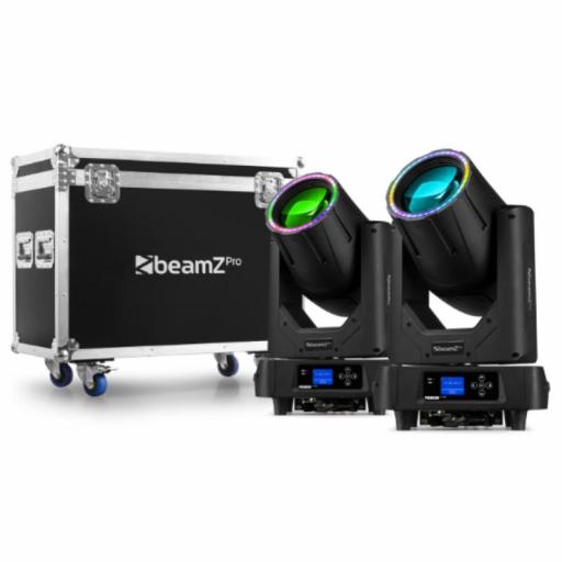 beamZ Pro Nereid380B Cabeza Móvil Msd 17R 380W con Anillo Led (2 Uds. + Flight Case)