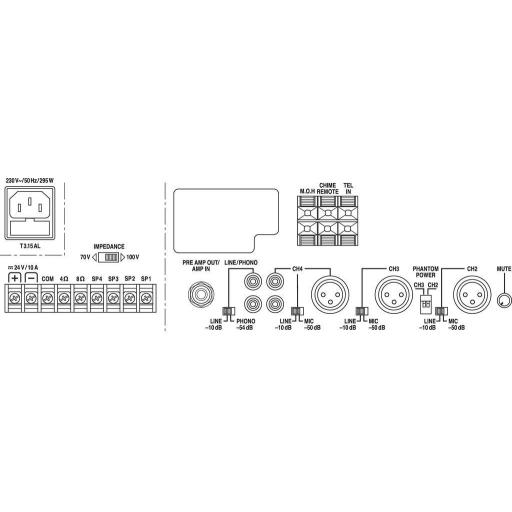 Monacor Pa-1200 Amplificador/Mezclador para Megafonía 1 x 120 Watios [2]