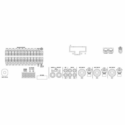 Monacor Pa-6020Z Amplificador/Mezclador para Megafonía 1 x 600W 20 Zonas [1]