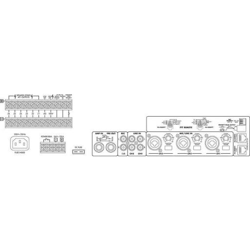 Monacor Pa-6240 Amplificador/Mezclador para Megafonia 1 x 240 Watios [1]