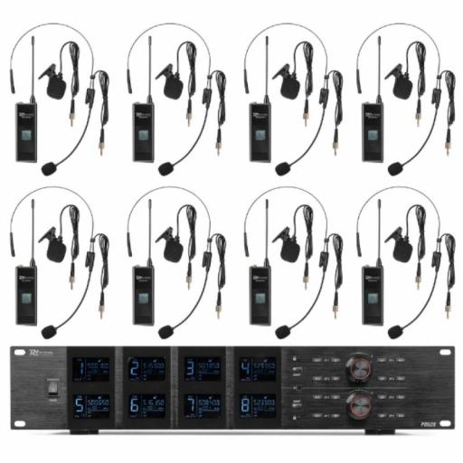 Power Dynamics Pd528B Sistema Inalámbrico Uhf con 8 Emisores de petaca