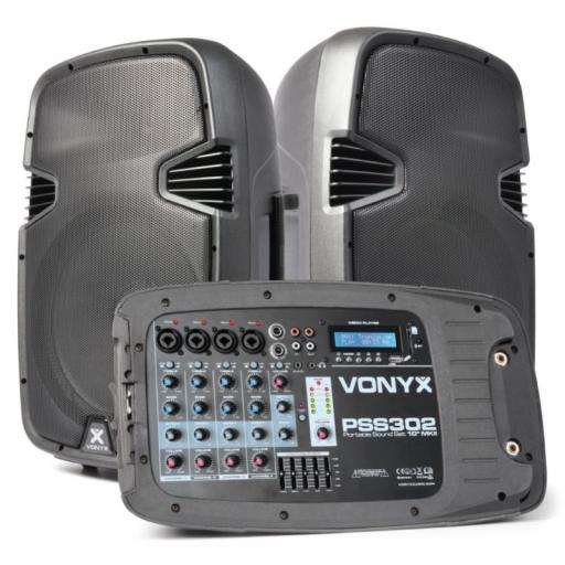 Vonyx Pss302 Sistema de Audio Portátil 300W Usb/Mp3/BlueTooth