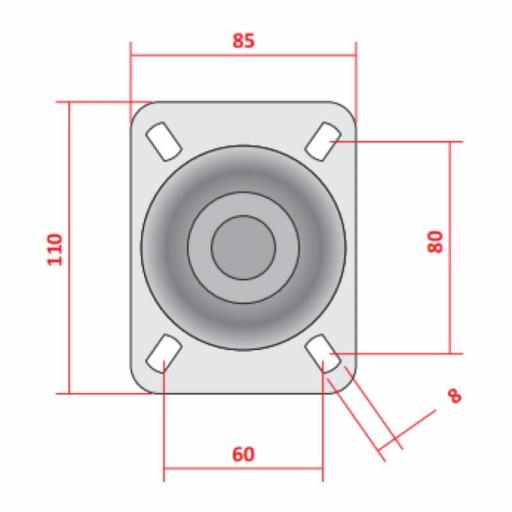 Mark Rn1354 MkII Rueda de 100mm con Freno (Pack 2 uds) [3]