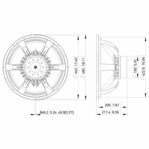 Lavoce SAN184.02 Altavoz de Subgraves 18" 1200 Watios @8 Ohms [2]