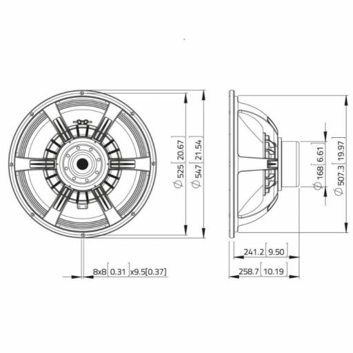 Lavoce SAN214.50-4 Altavoz de Subgraves 21" 1700 Watios @4 Ohms [2]