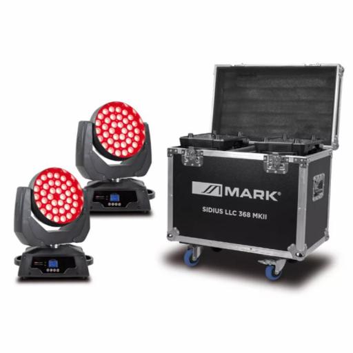 Mark Sidius Llc 368 MkII Cabeza Móvil Led 36 x 10W Rgbw (2 Uds. + Flight Case) [0]