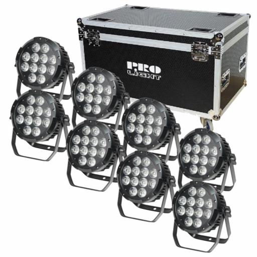 ProLight Silent Par 200 Foco Led 12 x 15W Rgbwa (Pack 8 Uds. + Flight Case) [0]