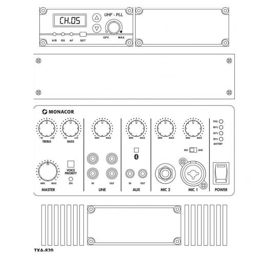 Monacor Txa-820 Sistema de Sonido Portátil con BlueTooth [1]
