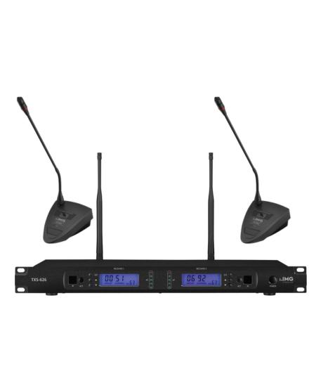Stage Line Txs-626 + Txs-606Dt Sistema Inalámbrico Dual de Sobremesa UHF 672.000-691.975 MHz