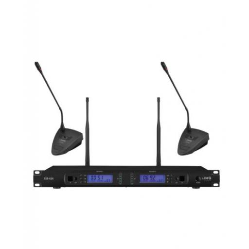 Stage Line Txs-626 + Txs-606Dt Sistema Inalámbrico Dual de Sobremesa UHF 672.000-691.975 MHz [0]