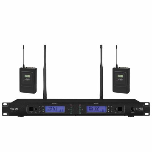 Stage Line Txs-626 + Txs-606Hse/2 Sistema Inalámbrico Dual de Petaca UHF 672.000-691.975 MHz [0]