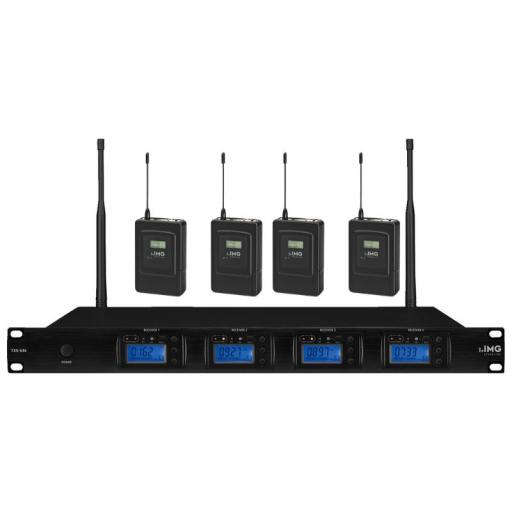 Stage Line Txs-646 + Txs-606Hse/2 Sistema Inalámbrico de Petaca 4 Canales UHF 672.000-691.975 MHz [0]