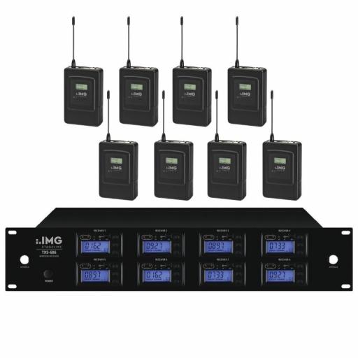 Stage Line Txs-686 + Txs-606Hse/2 Sistema Inalámbrico de Petaca 8 Canales UHF 672.000-691.975 MHz [0]