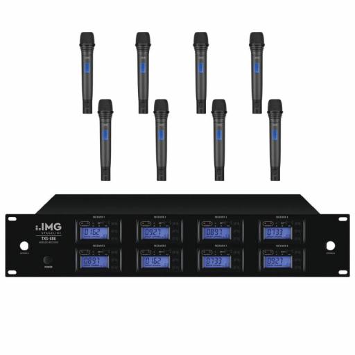 Stage Line Txs-686 + Txs-606Ht/2 Sistema Inalámbrico  de Mano 8 Canales UHF 672.000-691.975 MHz [0]