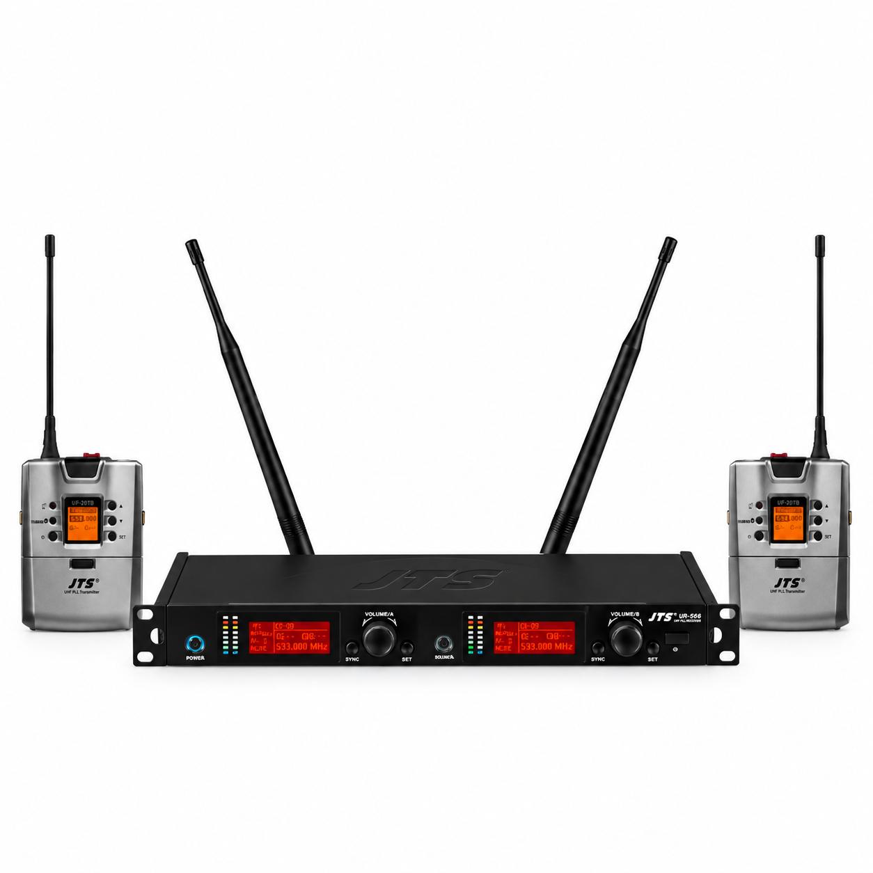Jts UF-20R/5 + UF-20TB/5 Sistema Inalámbrico Dual de Petaca UHF 530-605 MHz
