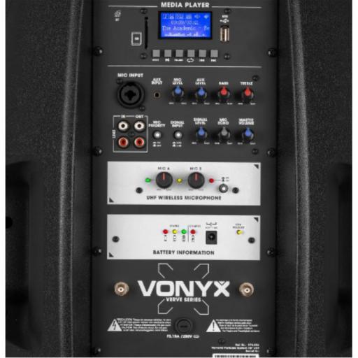 Vonyx Verve46 Sistema de Sonido Portátil 15" 500W BlueTooth/Mp3 [2]