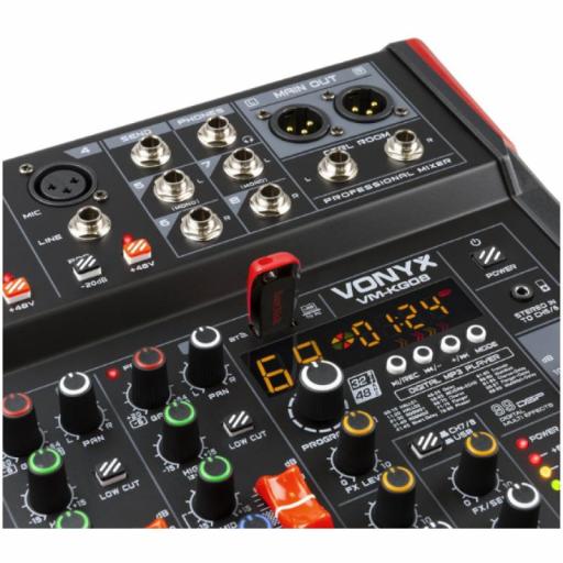 Vonyx Vm-Kg08 Mezclador de Audio 8 Canales Usb/Mp3/Dsp/BlueTooth [3]