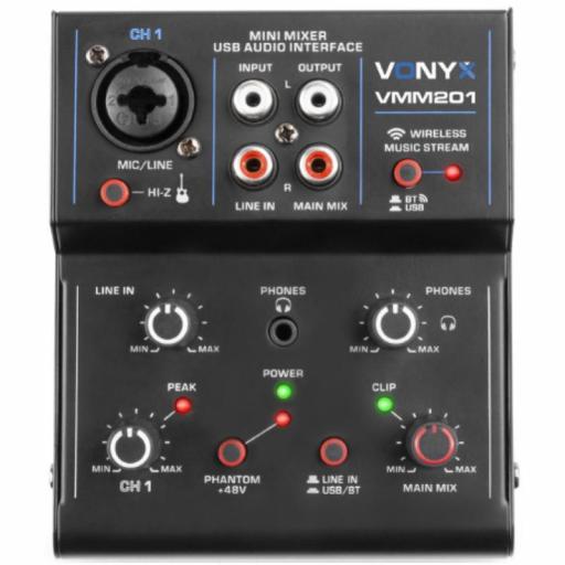 Vonyx Vmm201 Mezclador de Audio Usb/BlueTooth