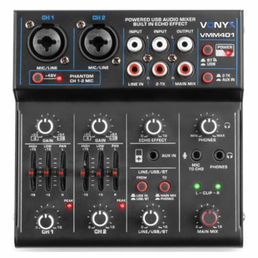 Vonyx Vmm401 Mezclador de Audio Usb/BlueTooth