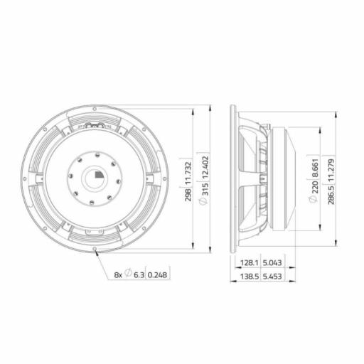 Lavoce WAF124.01 Altavoz de Graves 12" 1000 Watios @8 Ohms [1]