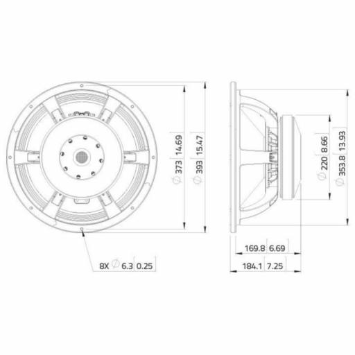 Lavoce WAF154.01 Altavoz de Subgraves 15" 1000 Watios @8 Ohms [1]