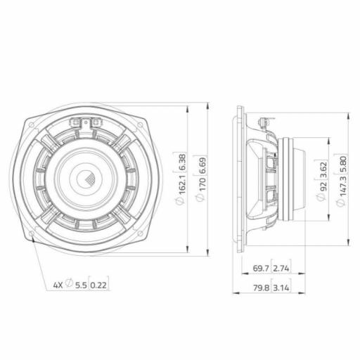 Lavoce WAN061.80 Altavoz de Graves 6,5" 200 Watios @8 Ohms [1]