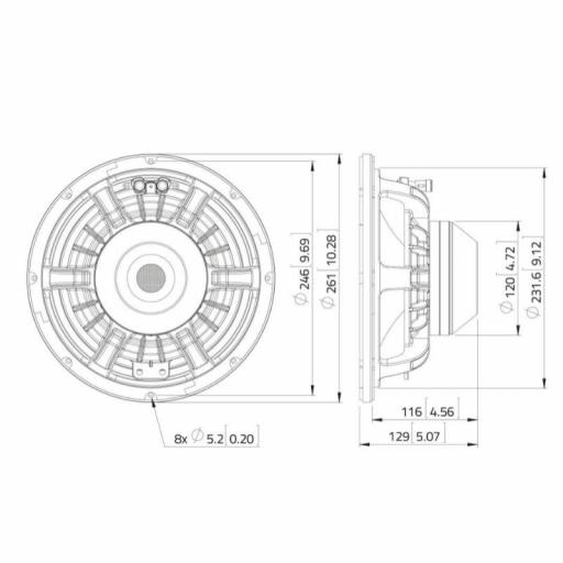 Lavoce WAN102.50LD Altavoz de Graves 10" 300 Watios @8 Ohms [2]