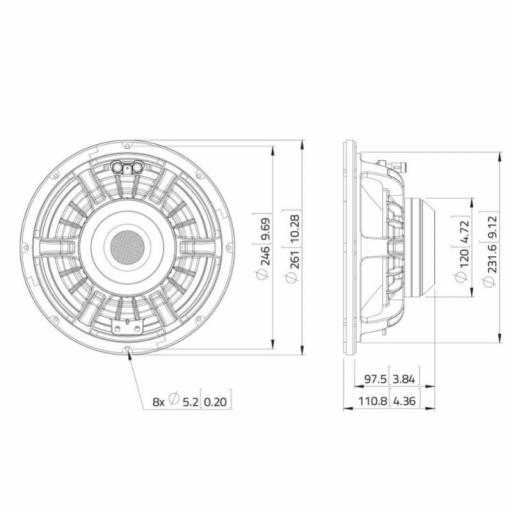 Lavoce WAN103.01 Altavoz de Graves 10" 450 Watios @8 Ohms [2]