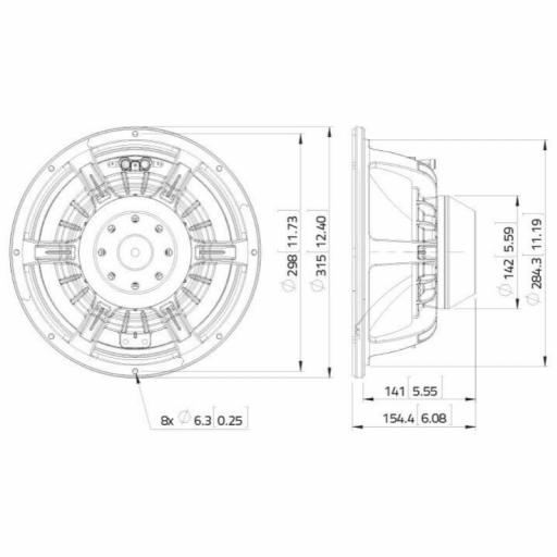 Lavoce WAN123.00 Altavoz de Graves 12" 500 Watios @8 Ohms [1]