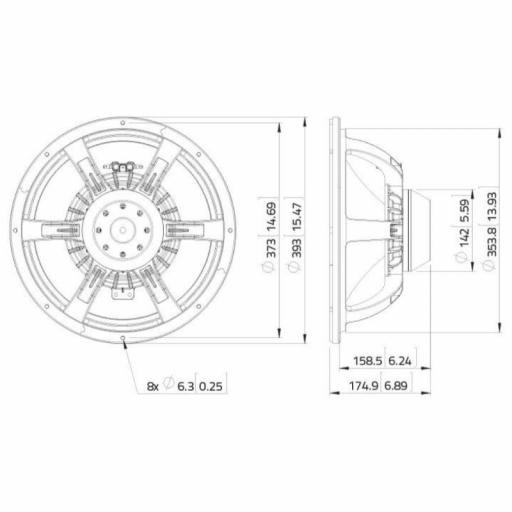 Lavoce WAN153.00 Altavoz de Graves 15" 500 Watios @8 Ohms [1]