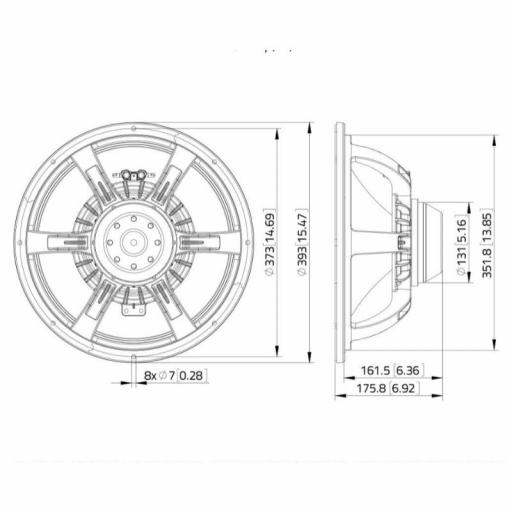 Lavoce WAN153.01 Altavoz de Subgraves 15" 600 Watios @8 Ohms [2]