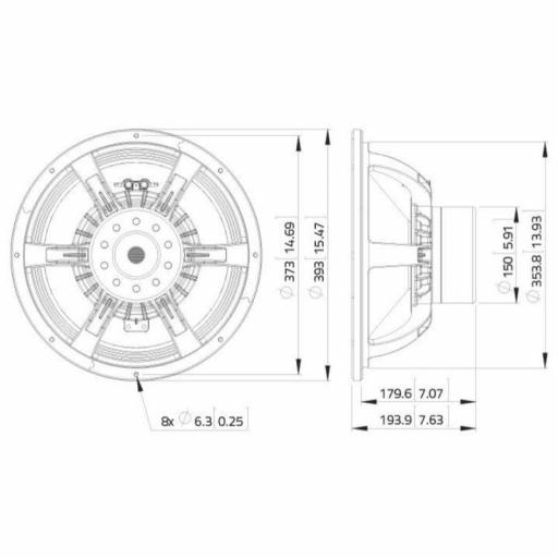 Lavoce WAN154.00 Altavoz de Subgraves 15" 1500 Watios @8 Ohms [1]
