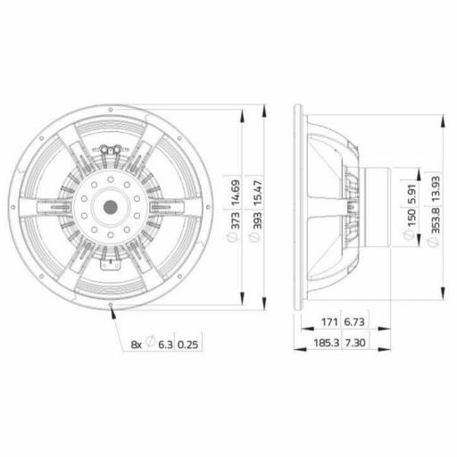Lavoce WAN154.01 Altavoz de Graves 15" 1000 Watios @8 Ohms [2]