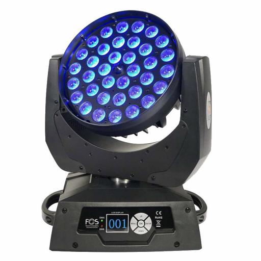 Fos Wash 600 Hex Cabeza Móvil de Led 36 x 18W Rgbwa-Uv (Pack 4 Uds. + Flight Case) [1]