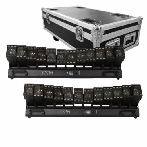 ProLight Wave 1260 Barra con 12 Cabezas Móviles Led 60W Rgbw (2 Uds. + Flight Case) [0]