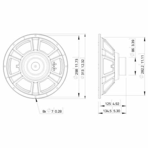Lavoce WSN122.50 Altavoz de Graves 12" 250 Watios @8 Ohms [2]