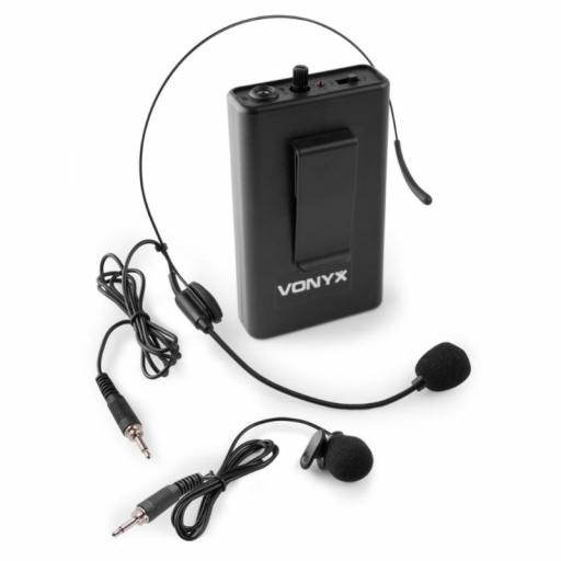 Vonyx Bp10 Petaca con Micrófono de Cabeza y Lavalier 863.1 MHz