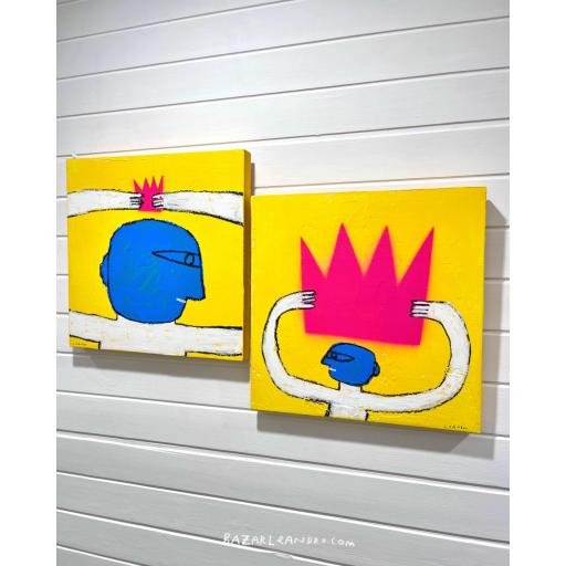 2 REYES. Originales sobre madera 40 x 40 x 3,5 cm 