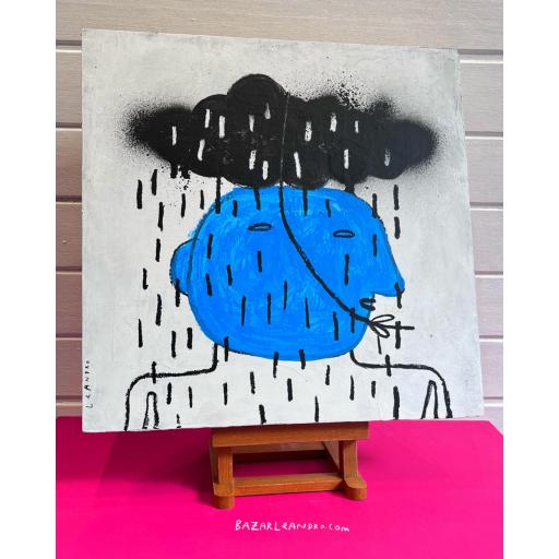 ¡BASTA!. Original sobre madera 40 x 40 x 3,5 [0]