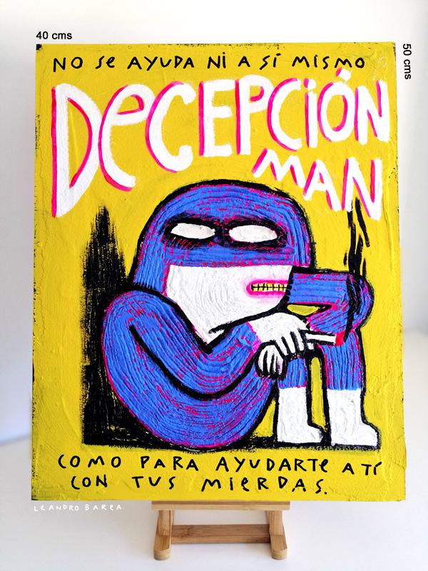 DECEPCION MAN. Original sobre tablilla de okume.