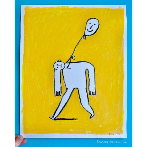 GLOBO :-)  (Ilustración original sobre papel, 40 x 50 cm)