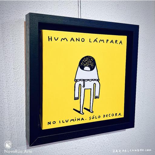 HUMANO LÁMPARA. Original sobre lienzo, 30 X 30 cms.