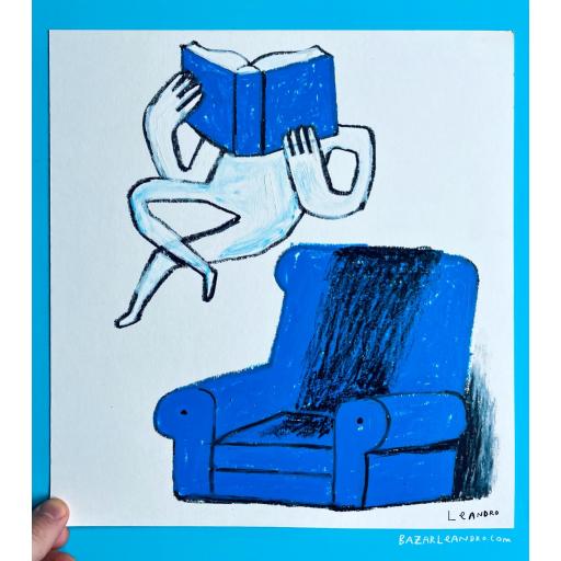 LECTURA (Ilustración original sobre papel, 33 x 31 cm) [0]