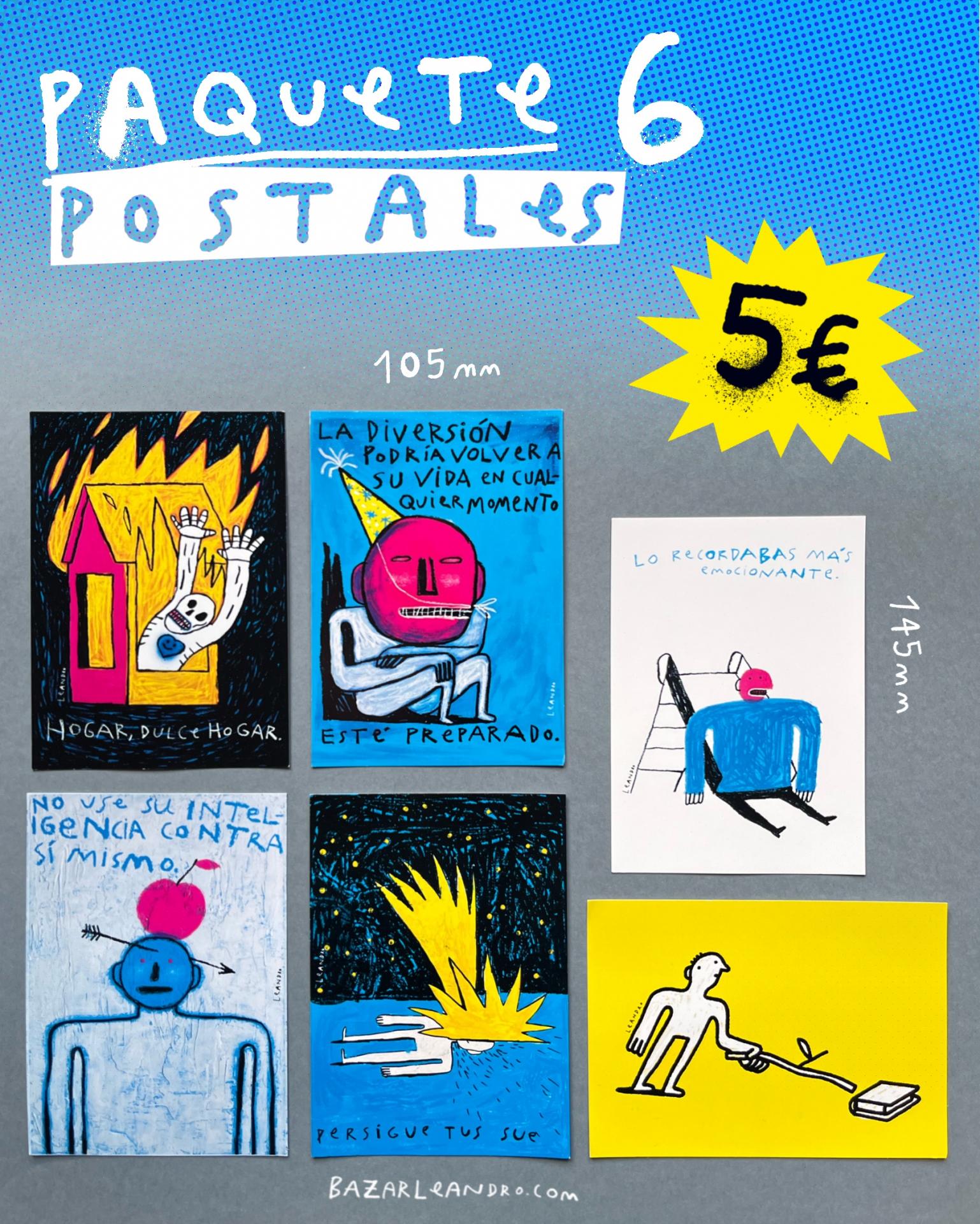 PAQUETE DE 6 POSTALES.