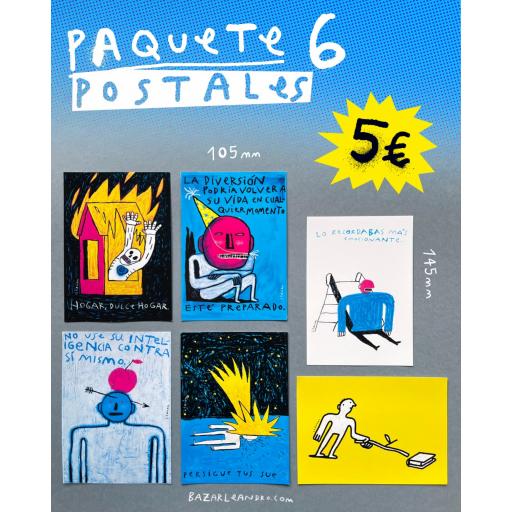 PAQUETE DE 6 POSTALES.