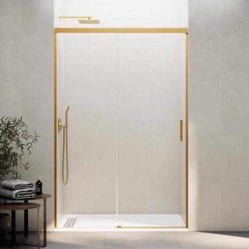 Mampara Basic frontal corredera, cobre, oro, níquel [2]