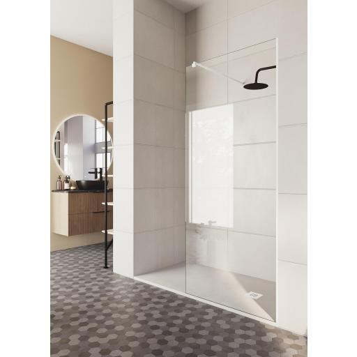 Mampara fijo ducha RIMINI hasta 140 cm, rosa, oro y blanco [3]