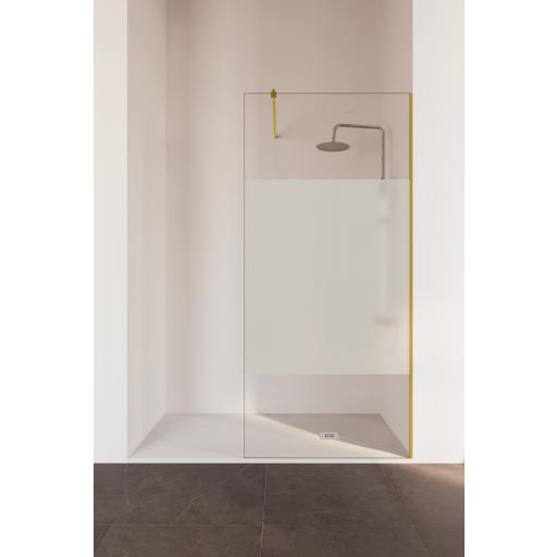 Mampara fijo ducha RIMINI hasta 140 cm, rosa, oro y blanco [4]